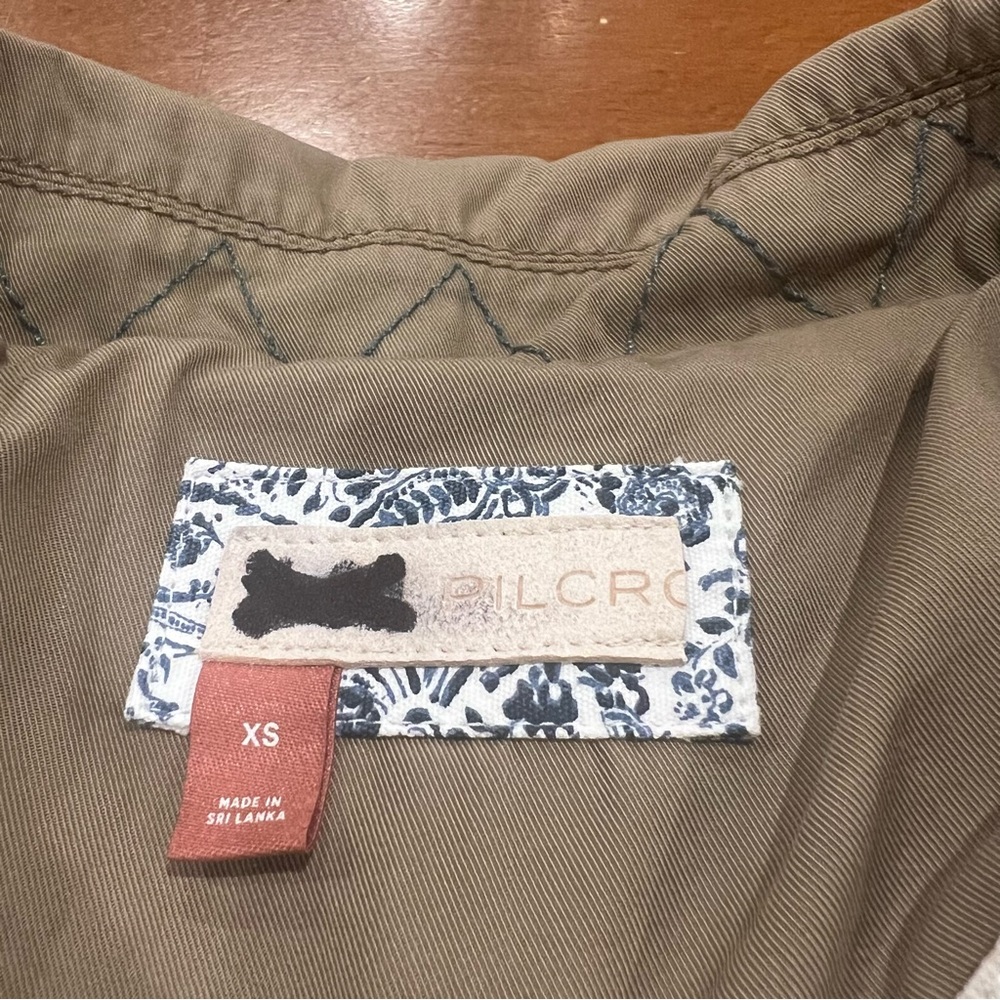 Pilcro x Anthropologie Utility Trench Coat Moss Belted XS Double Breasted Crop - Picture 6 of 15